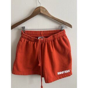 Hooters Fleece Spell Out Sweat Shorts Orange Size Small Lounge